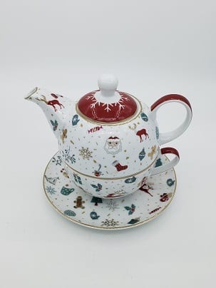 Christmas Greeting Tea For One Teapot & Cup-0