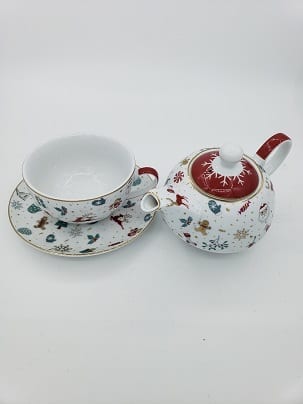 Christmas Greeting Tea For One Teapot & Cup-1