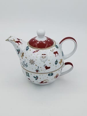 Christmas Greeting Tea For One Teapot & Cup-2