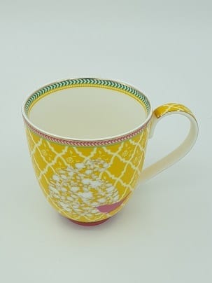 YELLOW COFFEE MUG, Unique Mug, Porcelain Handmade, Tea Mug, 6 Pcs-3