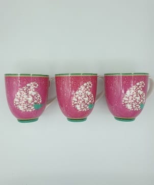 PINK COFFEE MUG, Unique Mug, Handmade, Coffee Cup, Tea Mugs 6 Pcs-1